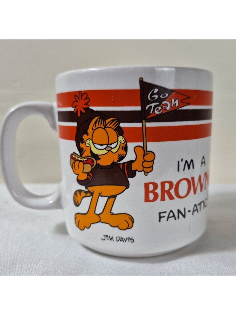 Garfield Cleveland Browns Fan-Atic Mug 1978 NFL Licensed Enesco Korea Ceramic